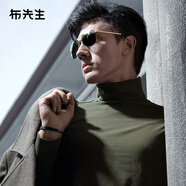 布先生 長袖T恤 打底衫春新款高領(lǐng)長袖T恤純色內(nèi)衣BT383易穿搭 軍綠色 L (175)