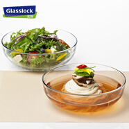 Glasslock進(jìn)口鋼化玻璃加厚大容量沙拉玻璃碗大號(hào)和面泡面碗1415ml 2件套