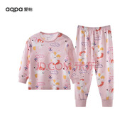 aqpa【195g新疆棉】嬰兒內(nèi)衣套裝純棉衣服秋男女寶寶睡衣兒童秋衣秋褲 萌兔奇緣 66cm