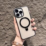 酷覺(jué)適用iPhone16promax手機(jī)殼磁吸折疊支架蘋果15感14plus防摔13 膚感磁吸【經(jīng)典黑】 iPhone 合金鏡頭膜【備注型號(hào)】