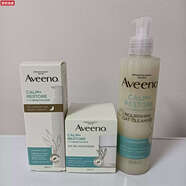 母嬰媽媽AVEENO艾維諾舒緩修復面霜燕麥脂皮油皮干皮保濕無香敏感 洗面奶+日霜+晚霜英版