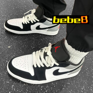 耐克（NIKE）【嚴選好物】bebe8耐克AJ1 AIR JORDAN 1 low喬1男女低幫休閑板鞋 黑白3M反光HF3148-106 44