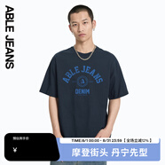 ABLE JEANS男短袖男t恤夏季復(fù)古字體百搭logo印花街頭短袖男t恤 星際藍(lán)【預(yù)計(jì)8月22日發(fā)貨】 M