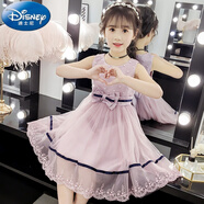 迪士尼（Disney）女童連衣裙夏裝2025新款兒童裝小女孩夏季裙子洋氣時尚超仙公主裙 1942款浪漫紫 130 cm