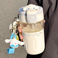 熊哲察Hello Kitty周邊水杯玻璃杯女生高顏值水杯帶吸管2025新款學(xué)生 白灰+玉桂狗公仔+玉桂狗貼+ 520ml 默認(rèn)