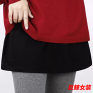 tromlfz棉布屁簾女下擺冬季衛(wèi)衣打底半身裙遮臀短裙加厚大碼內(nèi)搭疊穿春秋 款/黑色 常規(guī) M