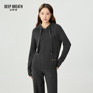 深呼吸DEEP BREATH女裝簡(jiǎn)約百搭連帽套頭衛(wèi)衣針織衫上衣女A300858 深灰 XL (5碼)