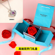 伊生愛(ài)一見(jiàn)箭傾心項(xiàng)鏈女925銀吊墜520情人38婦女節(jié)禮物節(jié)生日送老婆女友 守護(hù)之心高端藍(lán)禮盒+小熊紫 精美禮盒
