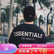 FEAR RICH OF FOGFEA OF GOD ESSENT洛杉磯限定3M反光短袖FOG高街情侶寬松T恤 黑色 3XL