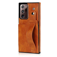 三星【品質(zhì)原裝】適用于適用galaxy note20ultra三星A32 5G手機(jī)殼galaxy a52保護(hù)套插卡a7 【淺棕色】 三星Galaxy Note20