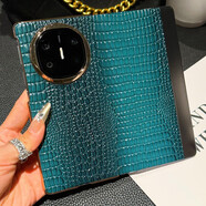 閃森【個(gè)性定制】華為mate X6手機殼電鍍智能休眠翻蓋matex6典藏版手機保護套真皮全包防摔支架高檔 電鍍休眠翻蓋-蜥蜴肚紋-墨玉綠 華為 Mate X6