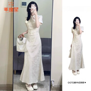 乖甜星小個(gè)子連衣裙子女2025夏季新款氣質(zhì)新中式國風(fēng)改良旗袍年輕款長(cháng)裙 杏色 S 【建議80-90斤】