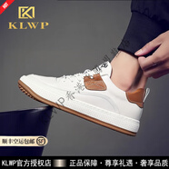 KLWP香港奢侈品牌男鞋2025新款小白鞋夏季透氣白色增高休閑鞋運(yùn)動板鞋 白色二層牛皮丨柔軟鞋墊 20 37235mm 51.5