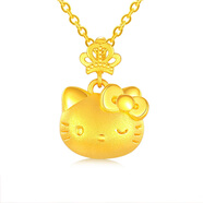 今上珠寶黃金吊墜女kt貓 3D硬金掛墜hellokitty貓頭 定價 足金皇冠蝴蝶結(jié)kt貓吊墜約1.3-1.4g