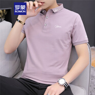 羅蒙（ROMON）短袖t恤男商務(wù)休閑彈力透氣POLO領(lǐng)打底衫上衣服男裝LM13耦荷2XL