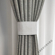 百搭簡(jiǎn)約風(fēng)布藝綁帶扎束帶酒店民宿窗簾綁帶棉麻魔術(shù)貼免打孔 米白一對裝(2條)