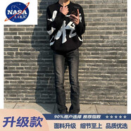 NASALIKE品牌紀(jì)璇黑色vibe褲子男款春季cleanfit彎刀牛仔褲美式高街直筒微 黑色【升級款】 35 L 適合120-1斤