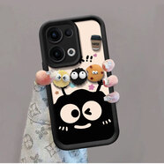 初黎適用OPPOReno13pro手機殼卡通新款煤球re/10/9/8/7保護套reno6/5/4/2感女款pro帶手繩4se防摔硅膠 公仔LUCK煤球-單殼 OPPO Reno8