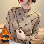 雙面德絨半高領(lǐng)打底衫女內搭2025秋冬新款新款保暖長(cháng)袖上衣 德絨【小熊】 常規 3XL 推薦【140-155】斤