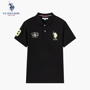 U.S. POLO ASSN.polo衫男夏季翻領(lǐng)t恤男短袖男士高端polo半袖男 黑色 XL