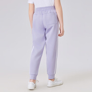 阿迪達(dá)斯 （adidas）秋兒童運(yùn)動(dòng)長(zhǎng)褲  薰衣草/白色  140