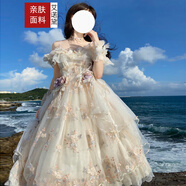 艾諾黛公主裙洛麗塔蓬蓬裙lolita全套lo裙夏季花嫁【芙洛拉】連衣裙jsk 裙子+肩帶+胸花 S
