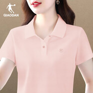喬丹 運動(dòng)短袖T恤女裝夏季透氣半袖t翻領(lǐng)POLO衫寬松大碼T恤工作服女士 313R薄紗粉 3XL