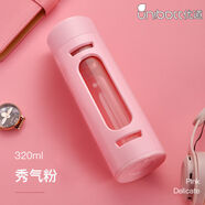 優(yōu)道雙層玻璃杯茶水分離車載商務(wù)便攜男女隨行保溫杯茶杯水杯 粉色【雙層隔熱/防摔】 320ml 1只