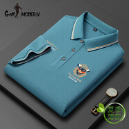 GOLF MODERN高爾夫服裝男裝 短袖保羅T恤男士夏季翻領(lǐng)POLO衫男 湖藍色8502 L