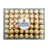 費(fèi)列羅（FERRERO）進(jìn)口費(fèi)列羅巧克力48粒禮盒裝牛奶果仁巧克力喜糖零食送禮物600g 48粒整盒600g