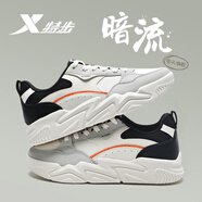 特步男鞋板鞋男國(guó)潮休閑鞋子男時(shí)尚百搭厚底減震網(wǎng)面透氣運(yùn)動(dòng)鞋男 帆白/月石灰-復(fù)古休閑 42