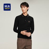 海瀾之家（HLA）針織衫男秋冬新款舒適柔軟溫暖個(gè)性POLO領(lǐng)毛衣男長(cháng)袖打底衣服男 黑色C7 S 165/84A