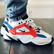 耐克（NIKE）男鞋春新款運(yùn)動鞋AIR MONARCH IV復(fù)古老爹鞋緩震透氣跑步鞋休閑鞋 av4789-100/m2k白藍(lán)紅老爹鞋 39