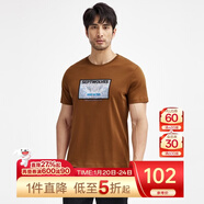 七匹狼【狼族生活】短袖T恤男士夏季圓領(lǐng)時(shí)尚印花純棉體恤衫男上衣服飾 609(橙色) M 165/84A