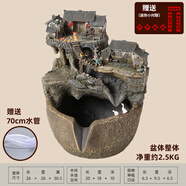 微景觀流水古法魚缸水循環(huán)造景過濾器養(yǎng)魚生態(tài)缸庭院水景擺件景觀 小橋流水大號流水罐(無水泵送水