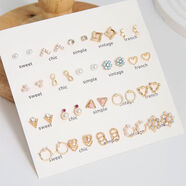 梅派簡(jiǎn)約耳釘套裝組合百搭高顏值一整套混搭幾何學(xué)生街拍耳環(huán)耳飾SN91 E0589-1