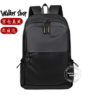 Walker Shop【2025年新款】雙肩包男書(shū)包大容量防潑水商務(wù)電腦旅行背包男 霧黑色【禮盒裝/京倉(cāng)發(fā)貨/次日達(dá)】 皮膜升級(jí)版 30cm*45cm*15cm