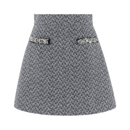 韓語(yǔ)琳空間韓語(yǔ)琳長(cháng)袖針織衫女2024新款春秋款設計感短款修身黑色一字肩上衣 黑色 半身裙 常規 S