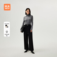 HLA海瀾之家長(zhǎng)袖針織衫女可翻高領(lǐng)純羊毛毛衣女裝冬