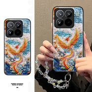 麥麥殼鳳凰適用小米15手機殼2025新款14ultra時(shí)尚女款高級感13pro輕奢防摔12spro創(chuàng  )意11pro全包12x保護套 飛鳳展翅2-水晶掛繩白-玻璃 小米 12S
