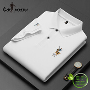 GOLF MODERN高爾夫服裝男裝T恤 刺繡馬球中年POLO衫男 商務休閑男裝 白色8547 3XL