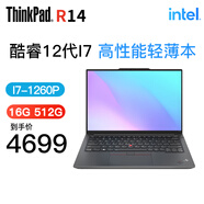 ThinkPad E14 14代core5-220H可選 高性能設(shè)計(jì)開(kāi)發(fā) 聯(lián)想筆記本電腦12代 i7-1260P 高性能 R14黑【定制】16G內(nèi)存 512G固態(tài)