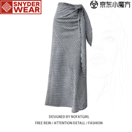 SNYDER WEAR法式格紋高腰半身裙女2025夏季新款氣質(zhì)綁帶設(shè)計(jì)感顯瘦a字裙子女 格紋半身裙 L 建議110-120斤