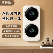 艾德勒雙倉洗衣機內(nèi)衣襪子壁掛洗衣機嬰兒洗烘一體機全自動高溫殺菌內(nèi)衣褲洗脫一體桌面洗衣機小型 雙艙 白色雙桶壁掛款