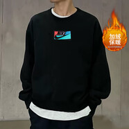 耐克男裝衛衣 新款跑步運動(dòng)服休閑訓練加絨時(shí)尚圓領(lǐng)休閑套頭衫 FB8436-010/內里加絨 S /建議100-120斤