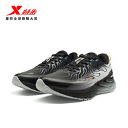 特步（XTEP）【門店同款】風火28代跑步鞋秋冬季革面棉鞋運動鞋 黑/帆白（革面） 43