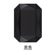 廠(chǎng)家批發(fā)長(cháng)方八角鉆尖底玻璃水晶項鏈配飾 DIY手機殼貼鉆配件輔料 黑色 4*6mm