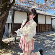 森女部落 原創(chuàng)少女妄想甜美粉色jk格裙高腰百褶裙2025新款女裝 少女妄想45cm（單件） （單件） S （單件）