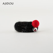 阿吉豆發(fā)夾女鴨嘴夾水貂毛劉海夾飾品生日三八節女神禮物 深紅色 1個(gè)