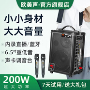 歐美聲 廣場舞音響小型戶外k歌唱歌專用背帶手提便攜式藍牙小音箱重低音炮室外大功率大音量超大充電音響 6.5吋H6鉛酸電池 200W 挎肩背帶 1*無線U段金屬話筒+大禮包
